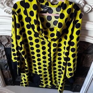 Yellow and Black Polka Dot Hoodie